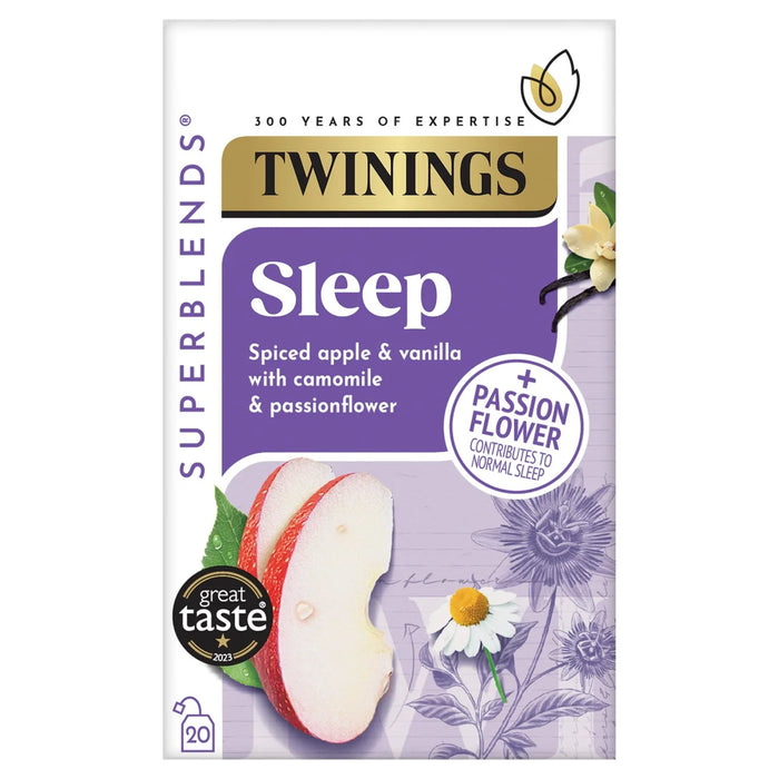 Twinings Superblends Sleep مع التفاح المتبل والبابونج 20 في كل عبوة