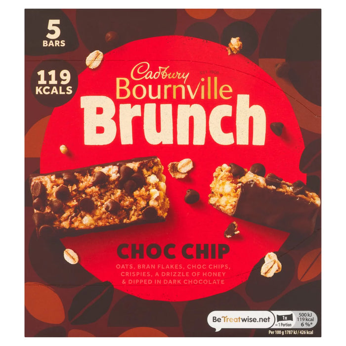 Cadbury Bournville Brunch Bar Choc Chip 5 x 28g