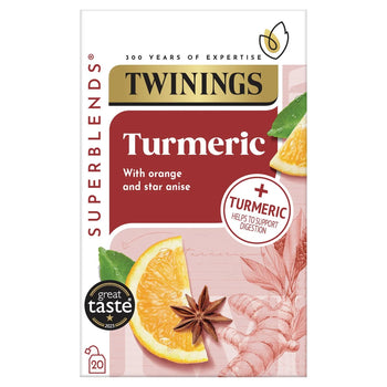 Twinings Superblends الكركم مع البرتقال واليانسون 20 لكل علبة