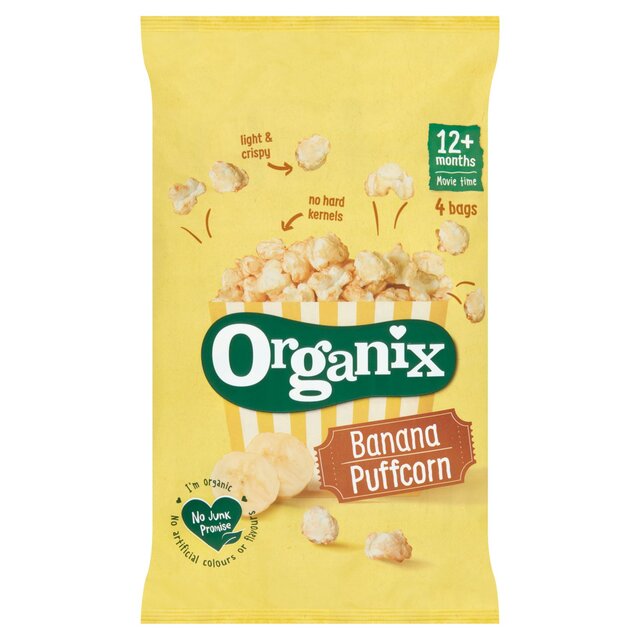 Organix Banana Orgánica Puffcorn 12 MTS+ Multipack 4 x 10g