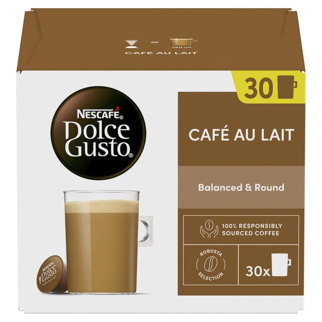 Nescafe Dolce Gusto Cafe Au Lait Capsules 30 par paquet