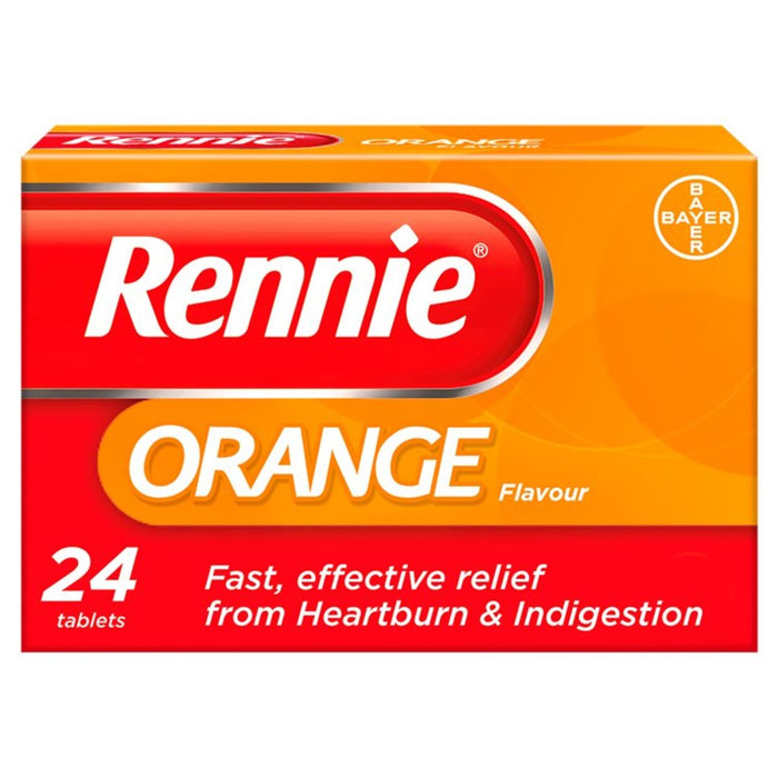 Rennie Orange Heartburn & Indigestion Relief tabletas 24 por paquete