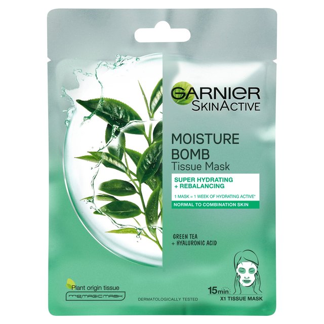 Garnier -Feuchtigkeitsbomben -Gewebemaske grüner Tee grüner Tee