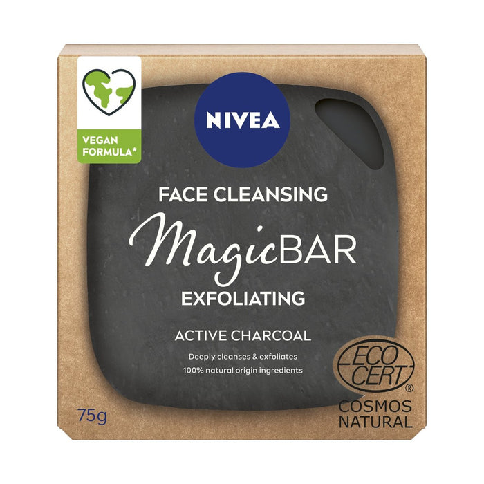 Nivea Magic Bar exfoliant le visage de charbon de bois nettoyant 75g