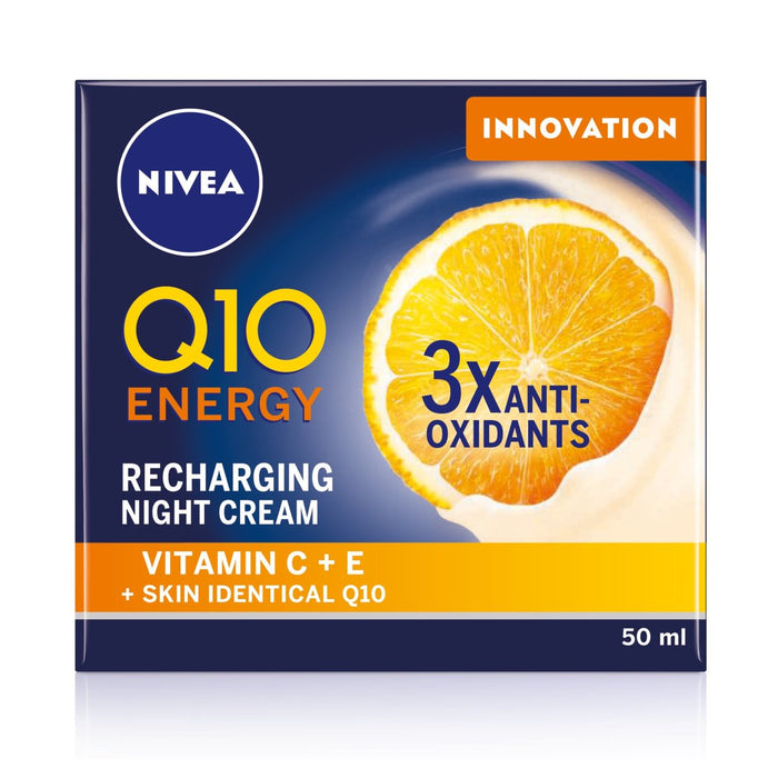 كريم الوجه الليلي Q10 Energy المضاد للتجاعيد من نيفيا مع فيتامين C، 50 مل