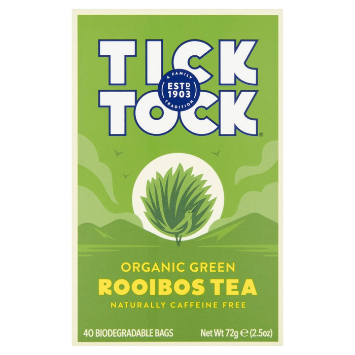 أكياس الشاي الأخضر الرويبوس العضوي من تيك توك، 40 كيسًا في العبوة