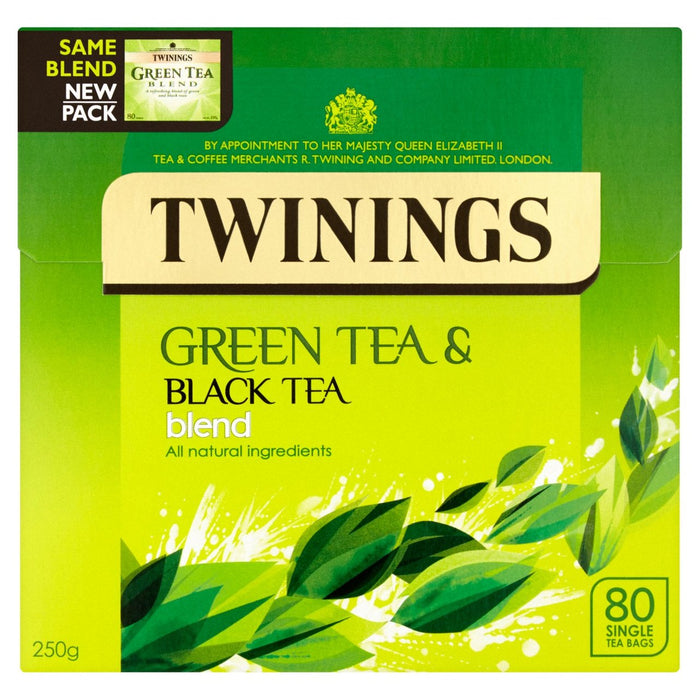 تويننجز - مزيج الشاي الأخضر والشاي الأسود - 80 كيس شاي