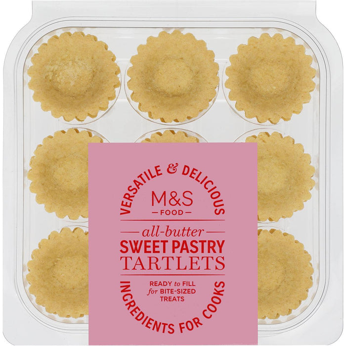 M&S Mini All Butter Sweet Pastry Tartlets 18 por paquete