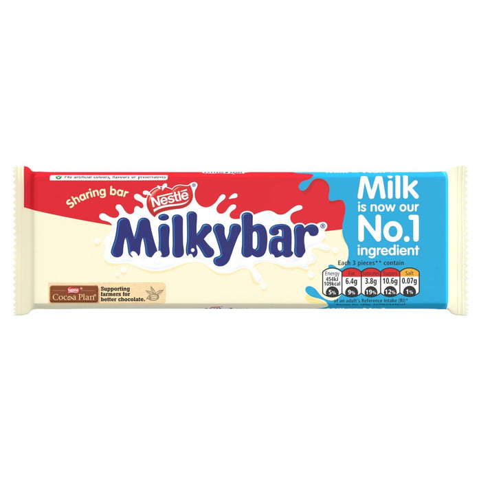 Bloc de partage de chocolat blanc lilkybar 90g