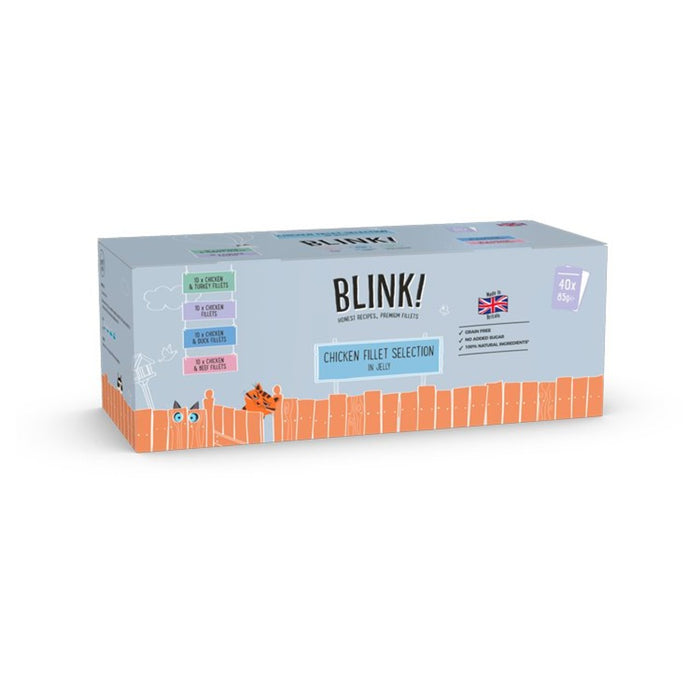 Blink! Chicken Fillet Selection In Jelly Bulk Pack 40 x 85g