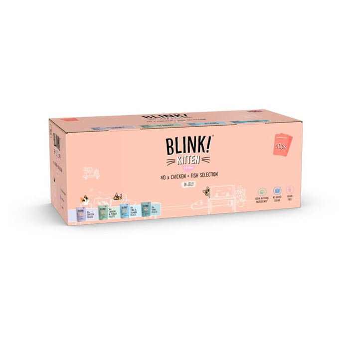 Blink Kitten Chicken&Fish Pouch Selection in Jelly Bulk Pack 40 x 85g