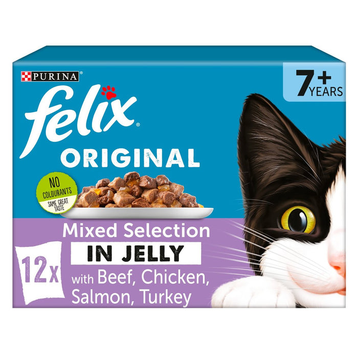 فيليكس طعام القطط الكبير مخلوط بالجيلي 12 × 100 جرام