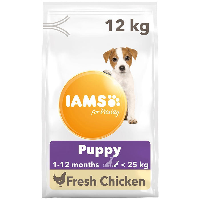 IAMS طعام جاف للسلالات الصغيرة والمتوسطة الحجم مع الدجاج الطازج، 12 كجم