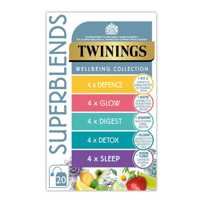 Twinings Superblends Wellbeing Collection حزمة متنوعة 20 لكل علبة