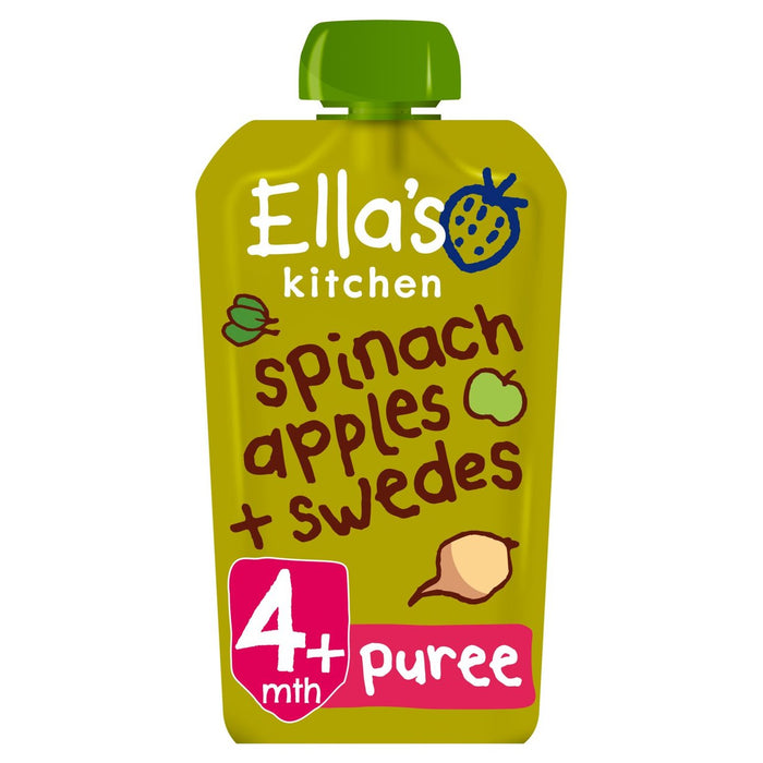Ella's Kitchen كيس أطفال عضوي بالسبانخ والتفاح والسويد 4+ أشهر 120 جم