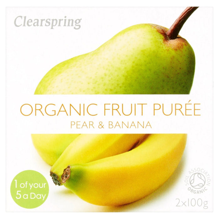Puré de pera y plátano orgánico Clearspring 2 x 100 g 