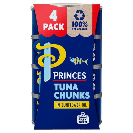 Princes Tuna Chunks en huile de tournesol 4 x 145g
