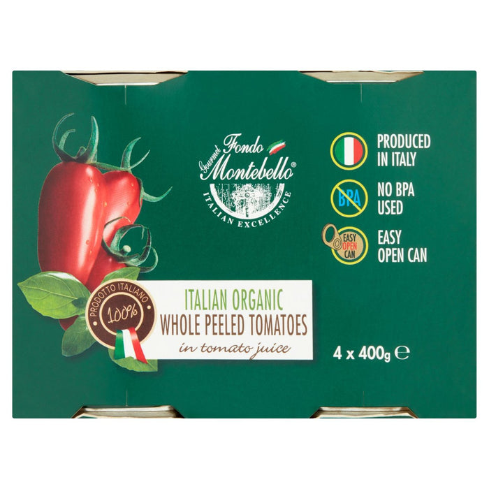 فوندو مونتيبيلو طماطم إيطالية مقشرة عضوية 4 × 400 جرام
