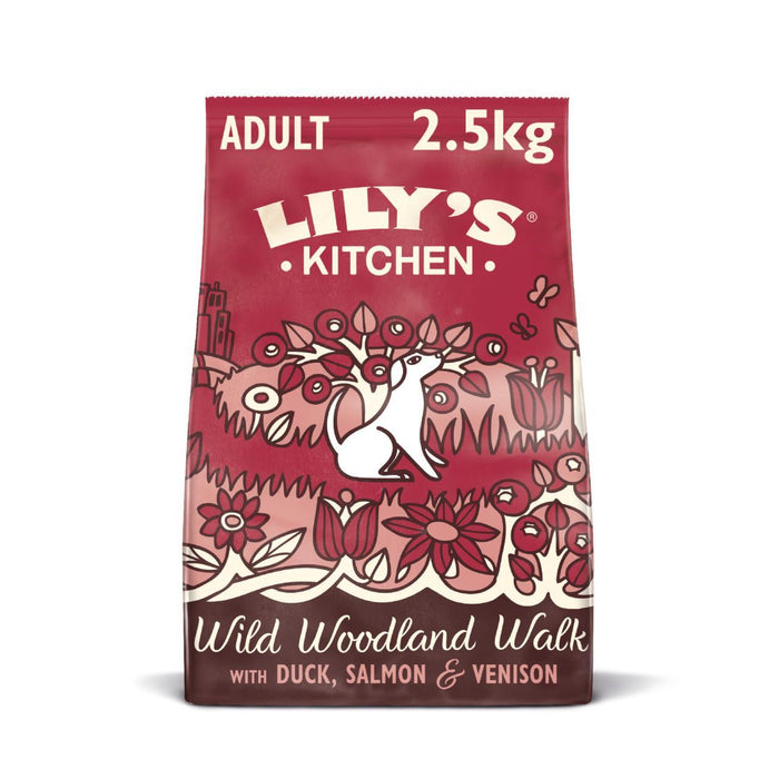 ليليز كيتشن طعام جاف للكبار على شكل بط وسمك السلمون ولحم الغزال وايلد وودلاند ووك للكلاب، 2.5 كجم