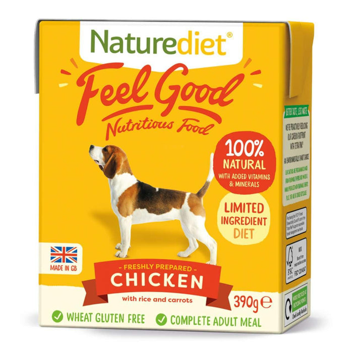 Naturediet طعام الكلاب الرطب الكامل بالدجاج، 18 × 390 جم