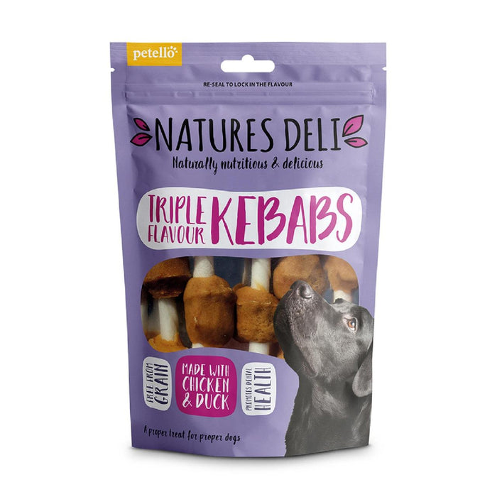 ناتشرز ديلي - مكافآت الكلاب بالكباب ذات النكهة الثلاثية 100 جرام