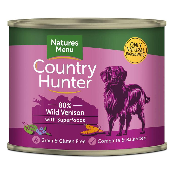 Natures Menu Country Hunter Venison Wet Dog علب طعام 6 × 600 جرام