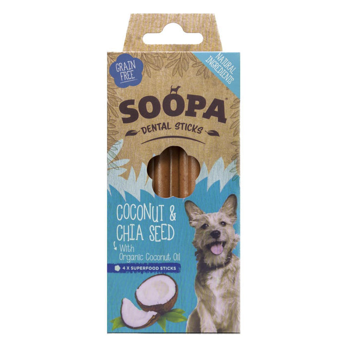 Soopa noix de coco & chia semence de dentaire bâton de chien Treat 100g