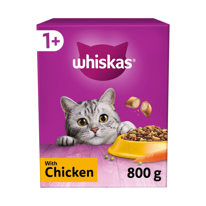 ويسكاس 1+ طعام جاف للقطط البالغة بالدجاج 800 جرام