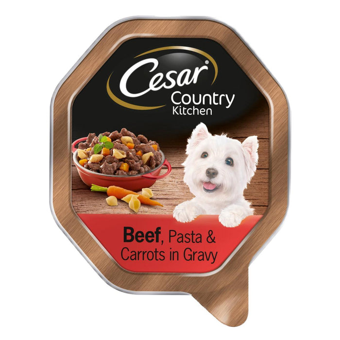 Cesar Country Kitchen Adult Wet Dog Food Food Tray Beef & Pasta in Gravy 150g