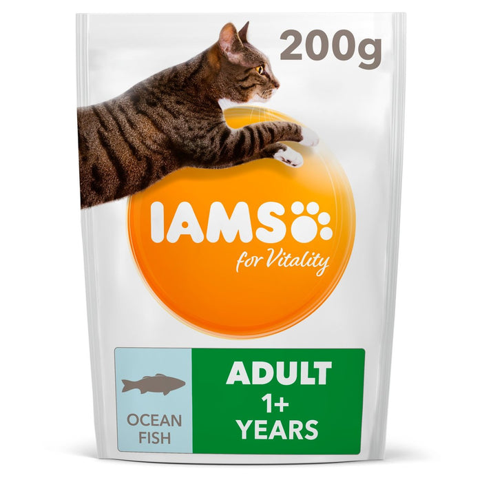 IAMS طعام القطط البالغة للحيوية مع أسماك المحيط 200 جرام